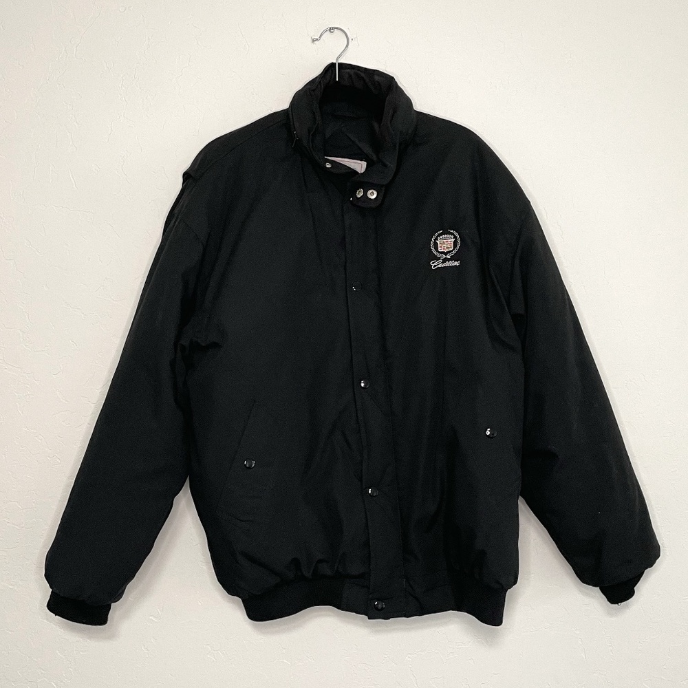 Vintage Black Cadillac Puffer Jacket Size Large